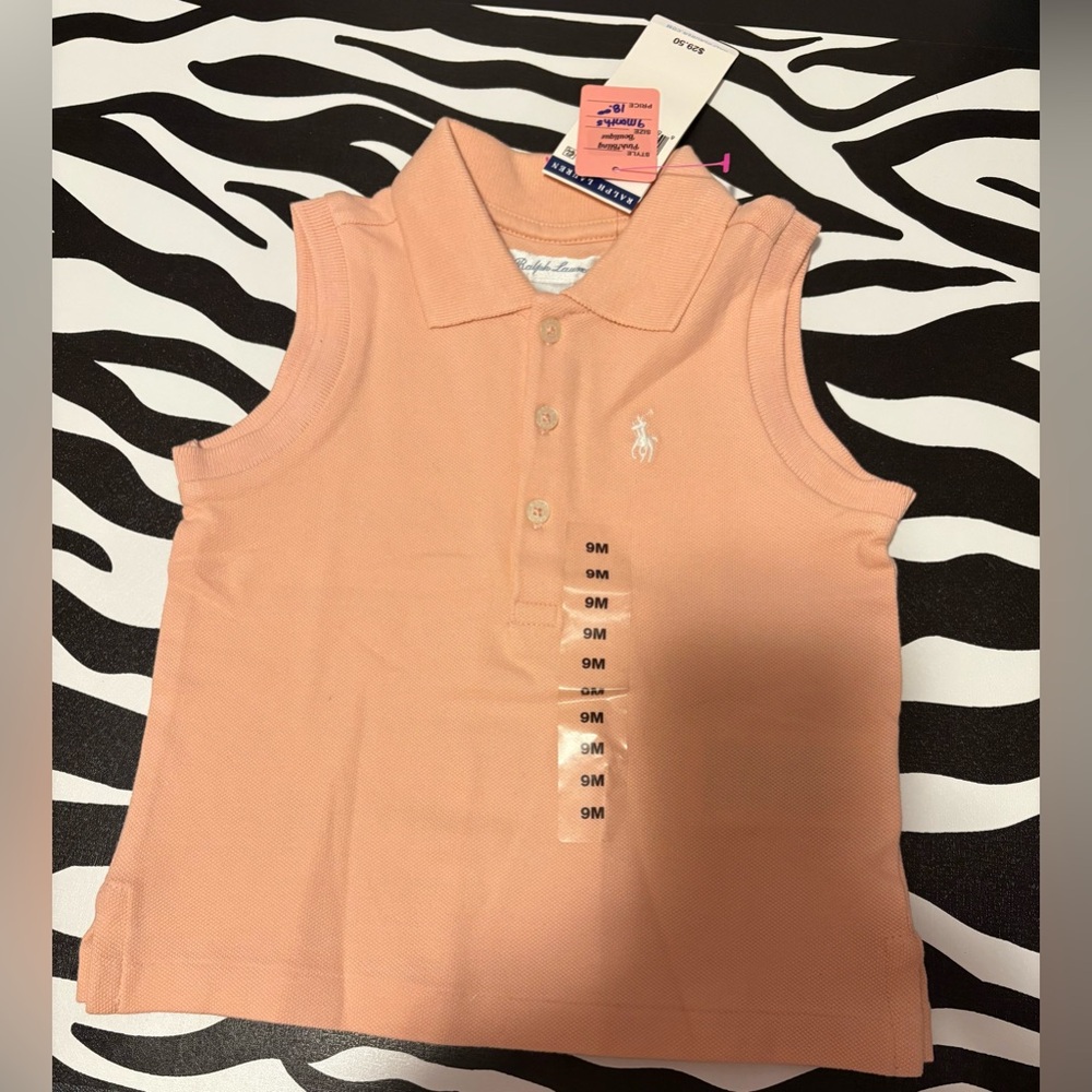 Ralph Lauren Peach Sleeveless Polo Tank Top